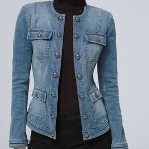 White House Black Market Light Blue Denim Jacket